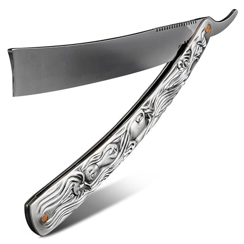 11.4 In Mens Straight Razor, Pre-Sharpened Carbon Steel Blade