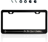 Anime License Plate Frame, 12.2 in Matte Black Aluminum