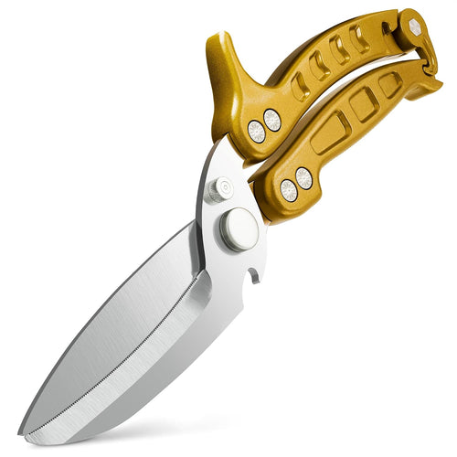 Kitchen Shears Heavy Duty, Safety Lock - Gold