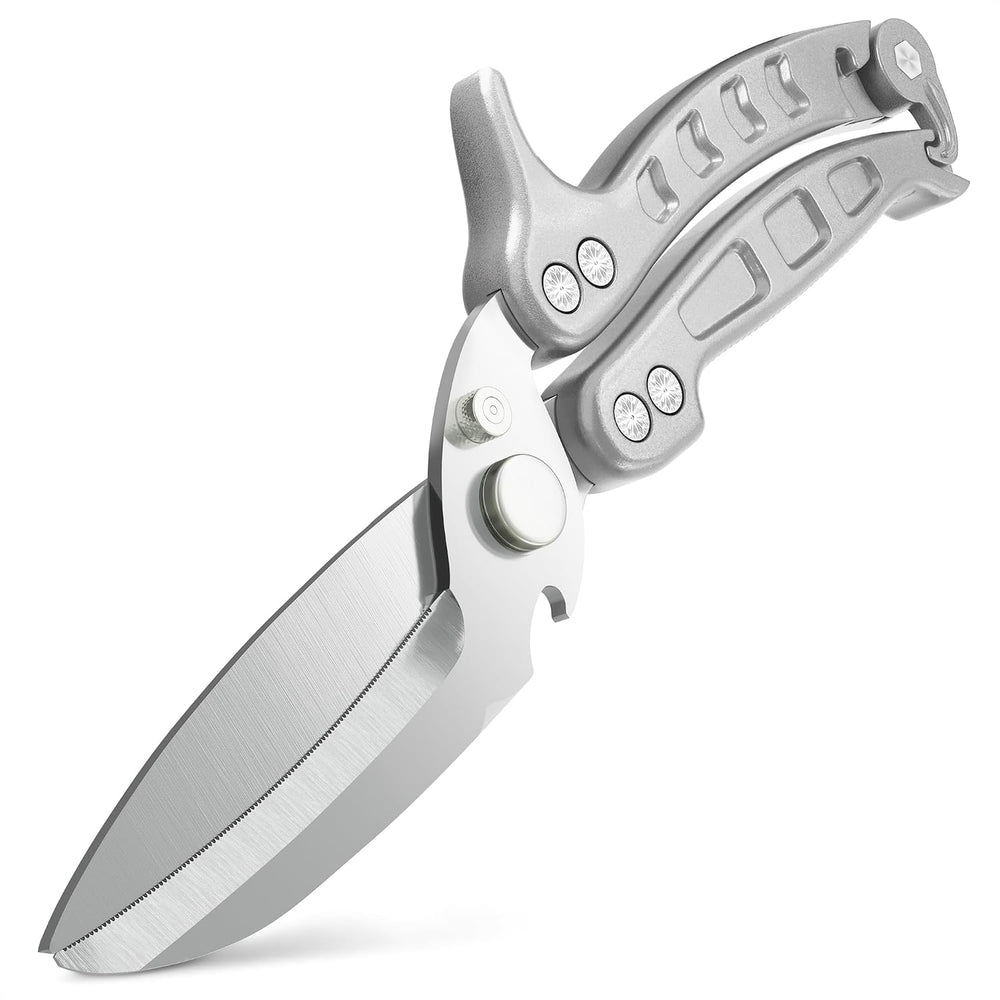 Kitchen Shears Heavy Duty, Safety Lock - Silver