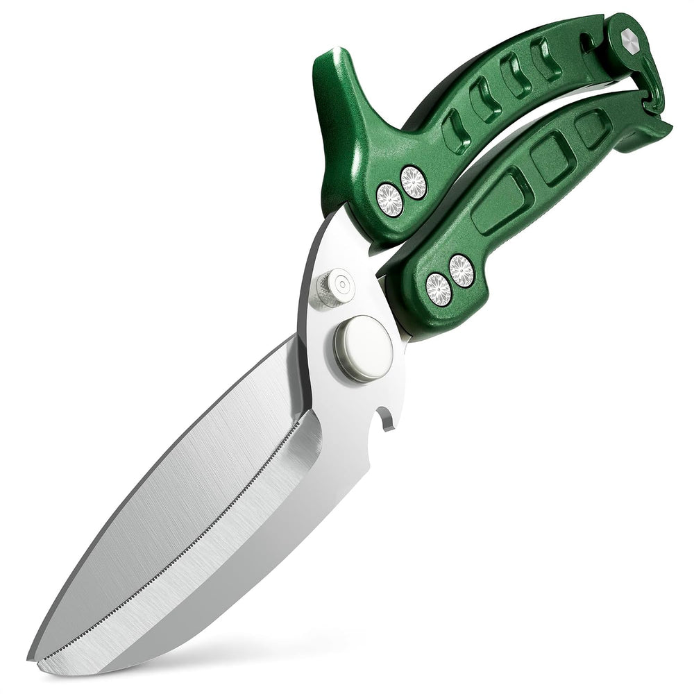 Kitchen Shears Heavy Duty, Safety Lock - Green