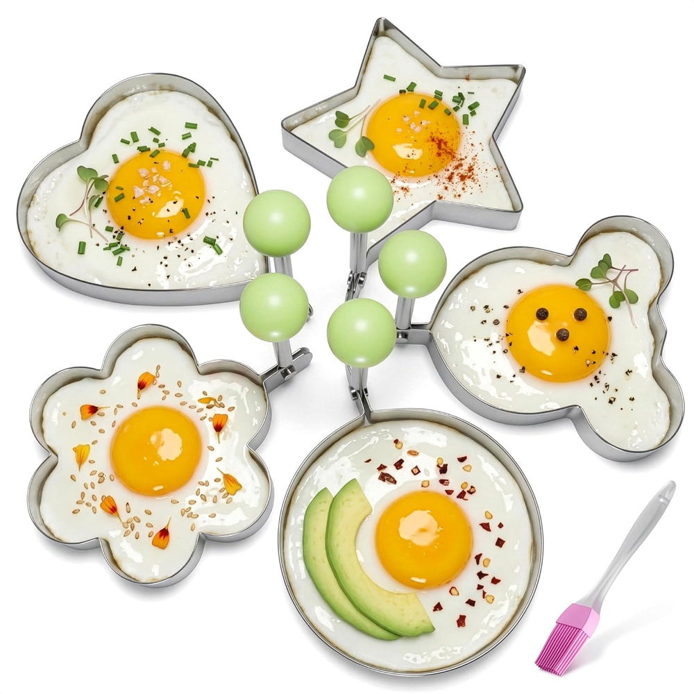 5 Pcs Pancake Mold Set, Stainless Steel