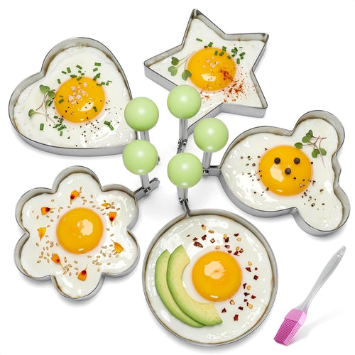 5 Pcs Pancake Mold Set, Stainless Steel
