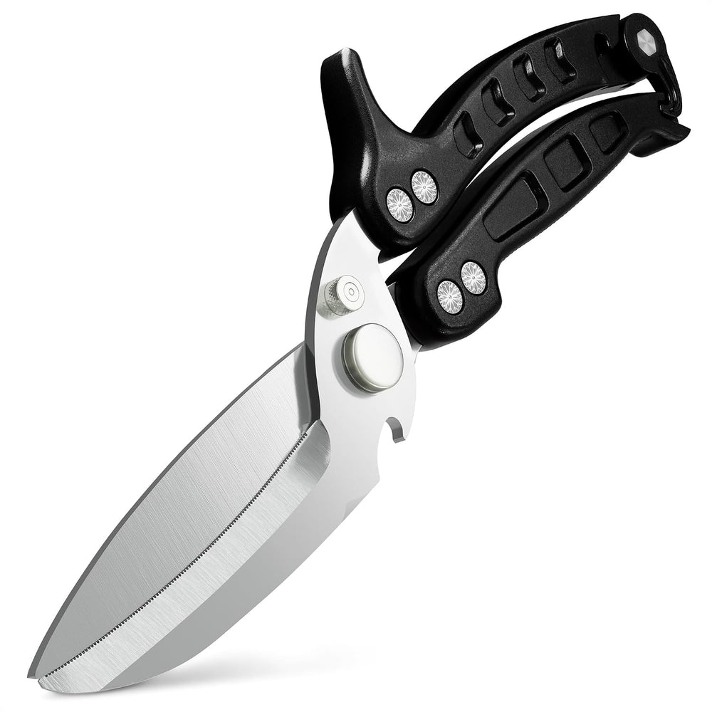Kitchen Shears Heavy Duty, Safety Lock - Black