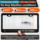 Anime License Plate Frame, 12.2 in Matte Black Aluminum
