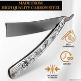 11.4 In Mens Straight Razor, Pre-Sharpened Carbon Steel Blade