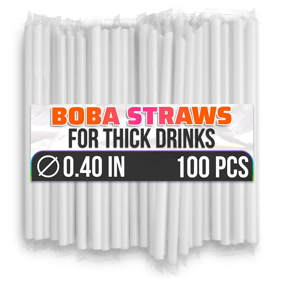 100 Pcs Boba Straws Individually Wrapped - Clear