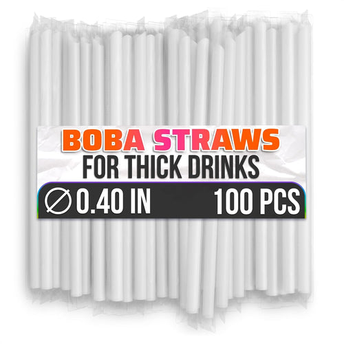100 Pcs Boba Straws Individually Wrapped - Clear