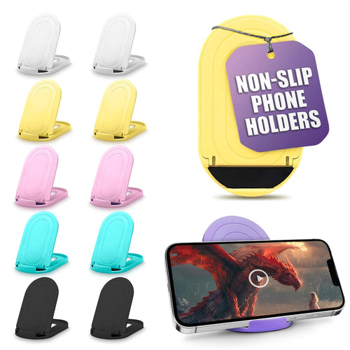 LIBERHAUS 12 Pcs Foldable Cell Phone Stand for Desk with Silicone Pads