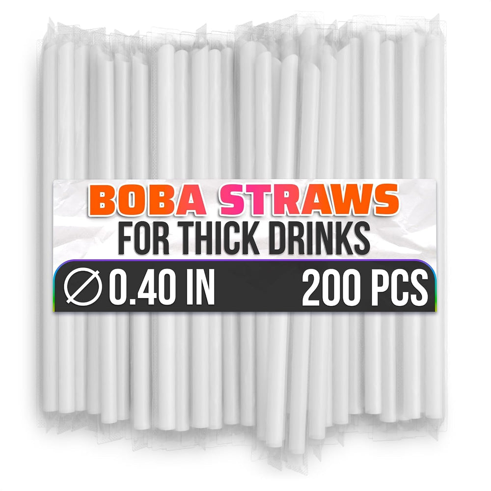 200 Pcs Boba Straws Individually Wrapped - Clear