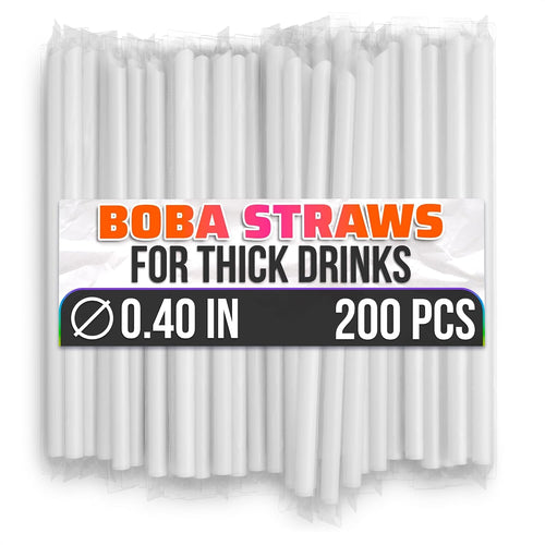 200 Pcs Boba Straws Individually Wrapped - Clear