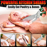 Kitchen Shears Heavy Duty, Safety Lock - Green