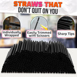 400 Pcs Boba Straws Individually Wrapped - Black