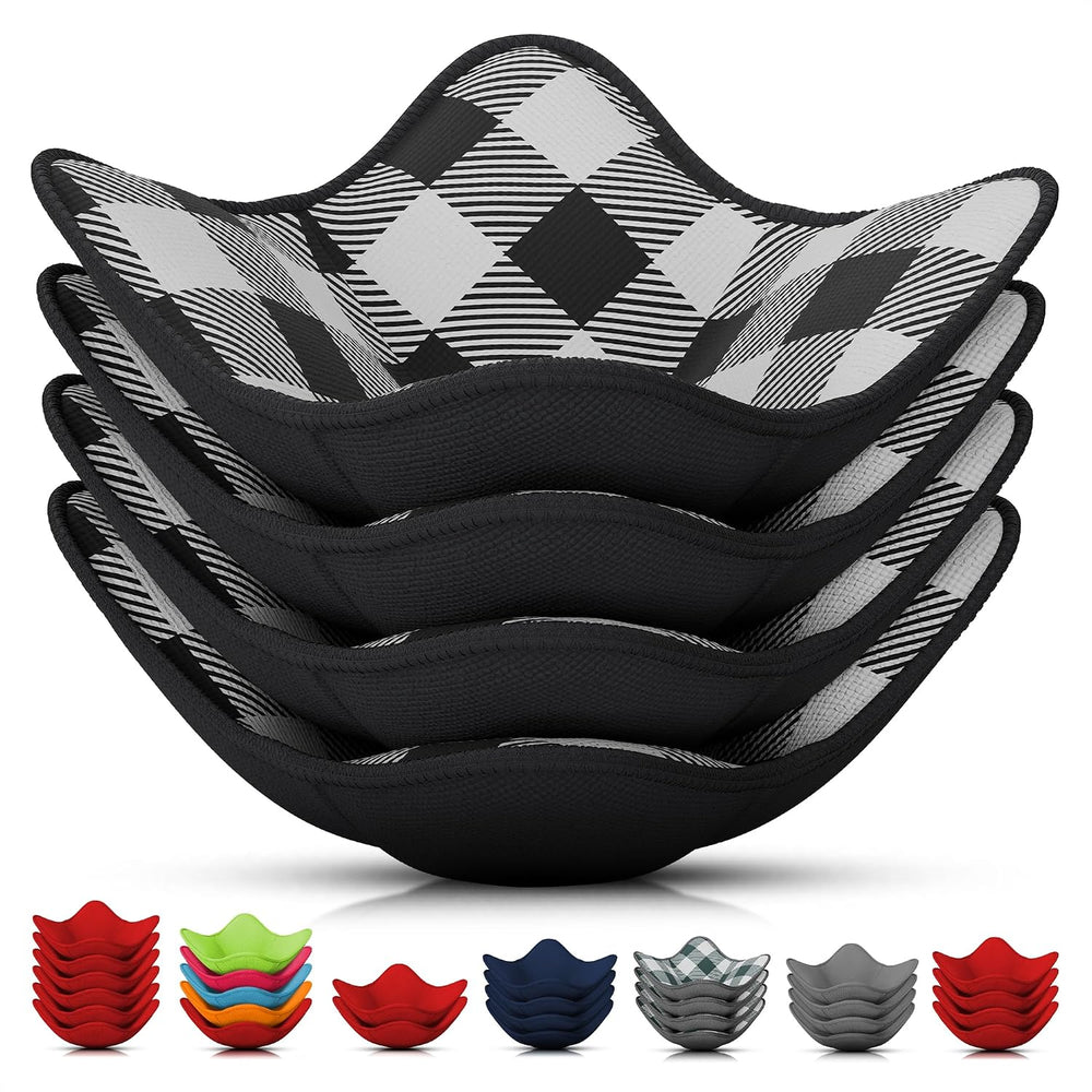 LIBERHAUS Microwave Bowl Holder 4-Pack - Black Pattern