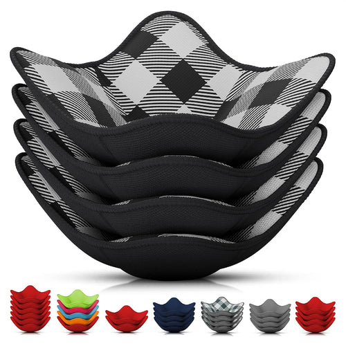 LIBERHAUS Microwave Bowl Holder 4-Pack - Black Pattern