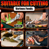 Kitchen Shears Heavy Duty, Safety Lock - Silver