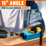 14 Pcs Pocket Hole Jig Kit, 15° Angle Drill Guide