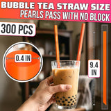 300 Pcs Boba Straws Individually Wrapped - Wide with Angled Tip