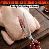 Kitchen Shears Heavy Duty, Safety Lock - Red