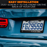 Anime License Plate Frame, 12.2 in Matte Black Aluminum