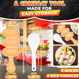 2 Pcs Rice Ball Mold Set, Shake to Make 3 Bite-Size Balls