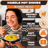 LIBERHAUS Microwave Bowl Holder 4-Pack - Black Pattern