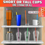 300 Pcs Boba Straws Individually Wrapped - Wide with Angled Tip