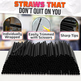 300 Pcs Boba Straws Individually Wrapped - Black
