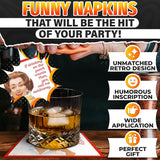 20 Pcs Funny Cocktail Napkins - Red & White
