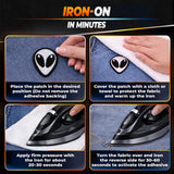 6 Pcs Alien Patch, Embroidered Cotton-Polyester