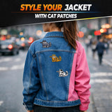 Cat Iron On Patches for Clothes Set of 8