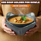 LIBERHAUS Microwave Bowl Holder 4-Pack - Gray Pattern