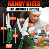 Kitchen Shears Heavy Duty, Safety Lock - Green