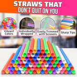 300 Pcs Boba Straws Individually Wrapped - Wide with Angled Tip