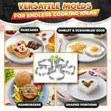 5 Pcs Pancake Mold Set, Stainless Steel