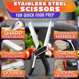 6 in 1 Cutting Board Scissors for Food - Spring-Assist