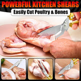 Kitchen Shears Heavy Duty, Safety Lock - Gold