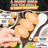 2 Pcs Rice Ball Mold Set, Shake to Make 3 Bite-Size Balls