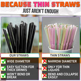 200 Pcs Boba Straws Individually Wrapped - Black