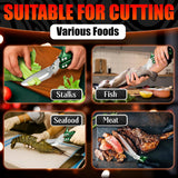 Kitchen Shears Heavy Duty, Safety Lock - Green
