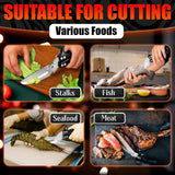 Kitchen Shears Heavy Duty, Safety Lock - Black