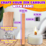 Wood Wicks for Candlemaking 100 Pcs