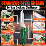 Kitchen Shears Heavy Duty, Safety Lock - Green
