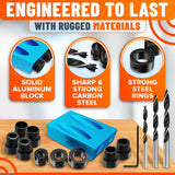 14 Pcs Pocket Hole Jig Kit, 15° Angle Drill Guide