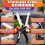 6 in 1 Cutting Board Scissors for Food - Detachable Knife
