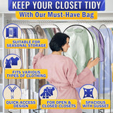 4 Pcs 40-Inch Clear Garment Bags for Hanging Clothes
