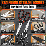 2 Pcs Heavy Duty Kitchen Scissors for Food
