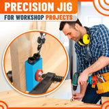 14 Pcs Pocket Hole Jig Kit, 15° Angle Drill Guide