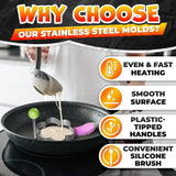 5 Pcs Pancake Mold Set, Stainless Steel
