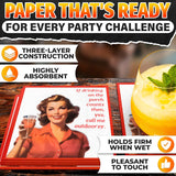 20 Pcs Funny Cocktail Napkins - Vintage Red